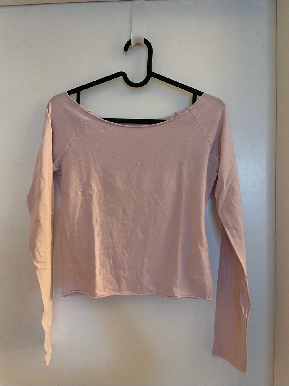 Urban Outfitters Light Pink Women's Long Sleeve Boatneck Top